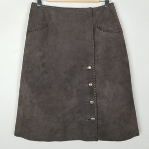 Double D Ranch Brown Suede Midi Skirt